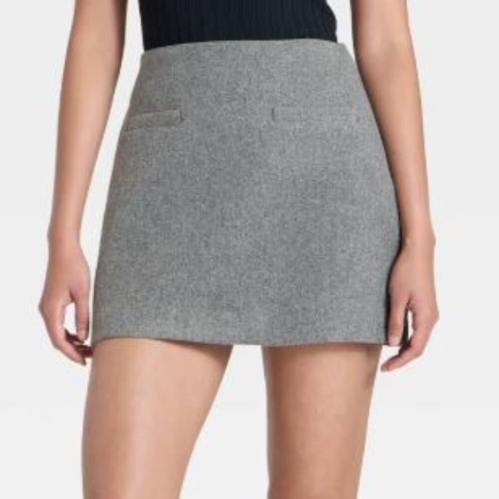 Women's Brushed Boucle Mini Skirt - A New Day™ Heather Gray 2
